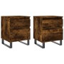 Nachttische 2 Stück, Holzwerkstoff, geräucherte Eiche, 40 x 35 x 50 cm von vidaXL, Nachttische - Ref: Foro24-830695, Preis: 8...