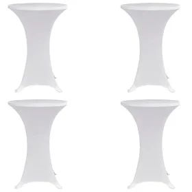 Elastische Tischhusse für hohe Tische, 4 Stück, weiß, Ø80 cm. von vidaXL, Abdeckungen - Ref: Foro24-279070, Preis: 44,62 €, R...