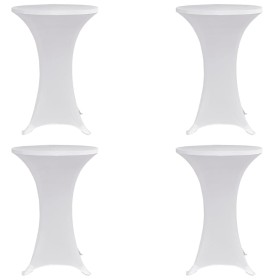 Mantel elástico para mesa alta 4 unidades blanco Ø80 cm by vidaXL, Covers - Ref: Foro24-279070, Price: 42,01 €, Discount: %