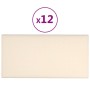 Paneles de pared 12 uds terciopelo crema 30x15 cm 0,54 m² de vidaXL, Recubrimiento de paredes - Ref: Foro24-343787, Precio: 2...