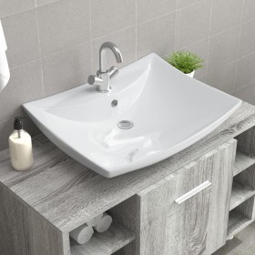 Rectangular ceramic sink with tap hole and drain by vidaXL, Sinks - Ref: Foro24-140688, Price: 115,46 €, Discount: %