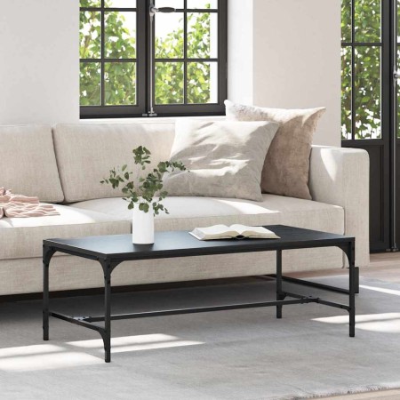 Mesa de Café Roble Negro 100 x 50 x 35 cm Madera contrachapada