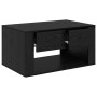Mesa de Café Roble Negro 80 x 50 x 40 cm Madera contrachapada