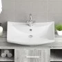 Rechteckiges Keramikspülbecken mit Hahnloch und Abfluss von vidaXL, Sinkt - Ref: Foro24-140688, Preis: 116,96 €, Rabatt: %