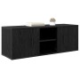 Gabinete de TV Roble Negro 100 x 31,5 x 35 cm