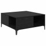 Mesa de Café Roble Negro 80 x 80 x 36,5 cm Madera contrachapada