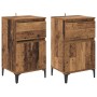 Armario de Noche con cajón 2 pcs Madera vieja 40 x 35 x 70 cm