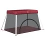 Parque infantil para bebés con colchón tela lino rojo de vidaXL, Parques para bebés - Ref: Foro24-10305, Precio: 60,60 €, Des...