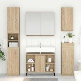 Mueble de lavabo con estante Roble Sonoma 80 x 33 x 60 cm en Tocadores de baño | Comprar online en Foro24