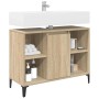 Mueble de lavabo con estante Roble Sonoma 80 x 33 x 60 cm