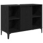 Mueble de lavabo con estante Roble Negro 80 x 33 x 60 cm