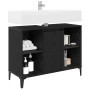 Mueble de lavabo con estante Roble Negro 80 x 33 x 60 cm