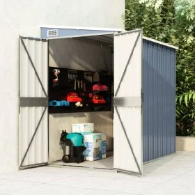 Garden shed wall galvanized steel gray 118x194x178cm by vidaXL, Sheds - Ref: Foro24-316222, Price: 183,47 €, Discount: %