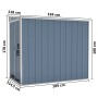 Gartenhauswand aus verzinktem Stahl, grau, 118 x 194 x 178 cm von vidaXL, Schuppen - Ref: Foro24-316222, Preis: 186,26 €, Rab...