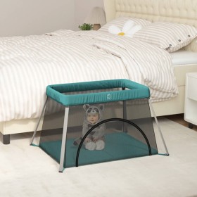 Babyspielplatz mit grüner Leinenstoffmatratze von vidaXL, Baby-Laufgitter - Ref: Foro24-10306, Preis: 67,81 €, Rabatt: %