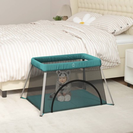 Babyspielplatz mit grüner Leinenstoffmatratze von vidaXL, Baby-Laufgitter - Ref: Foro24-10306, Preis: 67,81 €, Rabatt: %