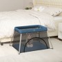 Playground for babies with navy blue linen fabric mattress by vidaXL, Baby Playpens - Ref: Foro24-10304, Price: 60,62 €, Disc...