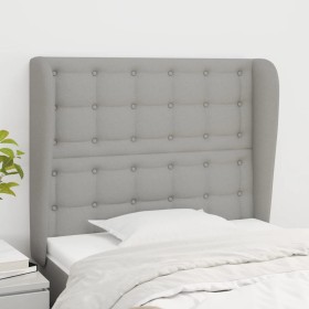 Headboard with light gray fabric ears 103x23x118/128 cm by vidaXL, Headboards and footboards - Ref: Foro24-3118380, Price: 78...