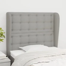 Headboard with light gray fabric ears 103x23x118/128 cm by vidaXL, Headboards and footboards - Ref: Foro24-3118380, Price: 77...