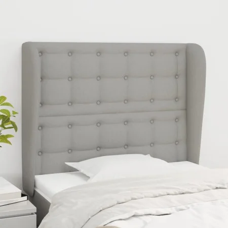 Headboard with light gray fabric ears 103x23x118/128 cm by vidaXL, Headboards and footboards - Ref: Foro24-3118380, Price: 77...