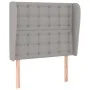 Headboard with light gray fabric ears 103x23x118/128 cm by vidaXL, Headboards and footboards - Ref: Foro24-3118380, Price: 77...