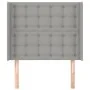Headboard with light gray fabric ears 103x16x118/128 cm by vidaXL, Headboards and footboards - Ref: Foro24-3120004, Price: 73...