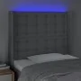 Light gray fabric headboard with LED 103x16x118/128 cm by vidaXL, Headboards and footboards - Ref: Foro24-3124472, Price: 82,...