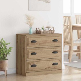 Vitrina con cajón Roble artesanal 70 x 35,5 x 67,5 cm en Aparadores | Comprar online en Foro24