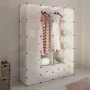Modularer Kleiderschrank mit 18 Fächern weiß 37x146x180,5 cm von vidaXL, Kleiderschränke - Ref: Foro24-240502, Preis: 112,63 ...