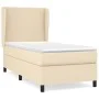 Box spring bed with cream fabric mattress 90x200 cm by vidaXL, Beds and slatted bases - Ref: Foro24-3127778, Price: 349,05 €,...