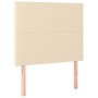 Cama box spring con colchón tela color crema 90x200 cm