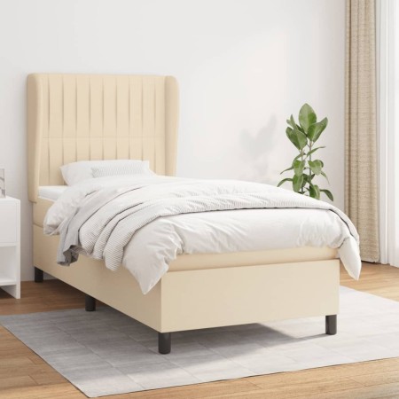Boxspringbett mit cremefarbener Stoffmatratze 90x200 cm von vidaXL, Betten und Lattenroste - Ref: Foro24-3128098, Preis: 341,...