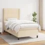 Box spring bed with cream fabric mattress 90x200 cm by vidaXL, Beds and slatted bases - Ref: Foro24-3128098, Price: 334,55 €,...