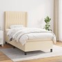 Boxspringbett mit cremefarbener Stoffmatratze 90x200 cm von vidaXL, Betten und Lattenroste - Ref: Foro24-3128098, Preis: 341,...
