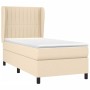 Boxspringbett mit cremefarbener Stoffmatratze 90x200 cm von vidaXL, Betten und Lattenroste - Ref: Foro24-3128098, Preis: 341,...