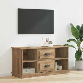 Gabinete de TV con cajón Roble artesanal 99,5 x 35,5 x 48 cm en Muebles TV | Comprar online en Foro24