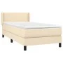 Box spring bed with cream fabric mattress 90x200 cm by vidaXL, Beds and slatted bases - Ref: Foro24-3129526, Price: 280,64 €,...