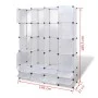 Modularer Kleiderschrank mit 18 Fächern weiß 37x146x180,5 cm von vidaXL, Kleiderschränke - Ref: Foro24-240502, Preis: 112,63 ...