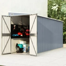 Garden shed with galvanized steel wall in gray, 118x382x178 cm. by vidaXL, Sheds - Ref: Foro24-316230, Price: 282,35 €, Disco...