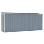 Cobertizo de jardín pared acero galvanizado gris 118x382x178 cm de vidaXL, Cobertizos - Ref: Foro24-316230, Precio: 284,75 €,...