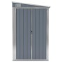 Cobertizo de jardín pared acero galvanizado gris 118x382x178 cm de vidaXL, Cobertizos - Ref: Foro24-316230, Precio: 284,75 €,...