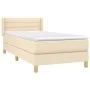 Box spring bed with cream fabric mattress 90x200 cm by vidaXL, Beds and slatted bases - Ref: Foro24-3130326, Price: 277,89 €,...