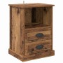 Armario de Noche con cajón 2 pcs Madera vieja 43 x 36 x 60 cm