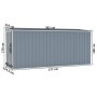 Cobertizo de jardín pared acero galvanizado gris 118x382x178 cm de vidaXL, Cobertizos - Ref: Foro24-316230, Precio: 284,75 €,...