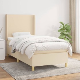 Boxspringbett mit cremefarbener Stoffmatratze 90x200 cm von vidaXL, Betten und Lattenroste - Ref: Foro24-3131806, Preis: 333,...