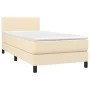 Box spring bed with mattress and LED cream fabric 90x200 cm by vidaXL, Beds and slatted bases - Ref: Foro24-3132970, Price: 2...
