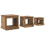 Mesa de Café 3 pcs Madera Vieja Madera contrachapada