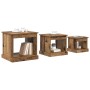 Mesa de Café 3 pcs Madera Vieja Madera contrachapada