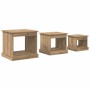 Mesa de Café 3 pcs Roble artesanal Madera contrachapada