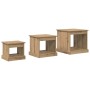 Mesa de Café 3 pcs Roble artesanal Madera contrachapada
